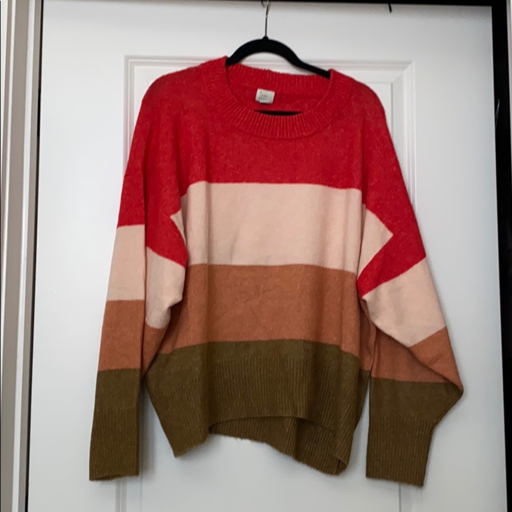 Colorblocked oversized sweater